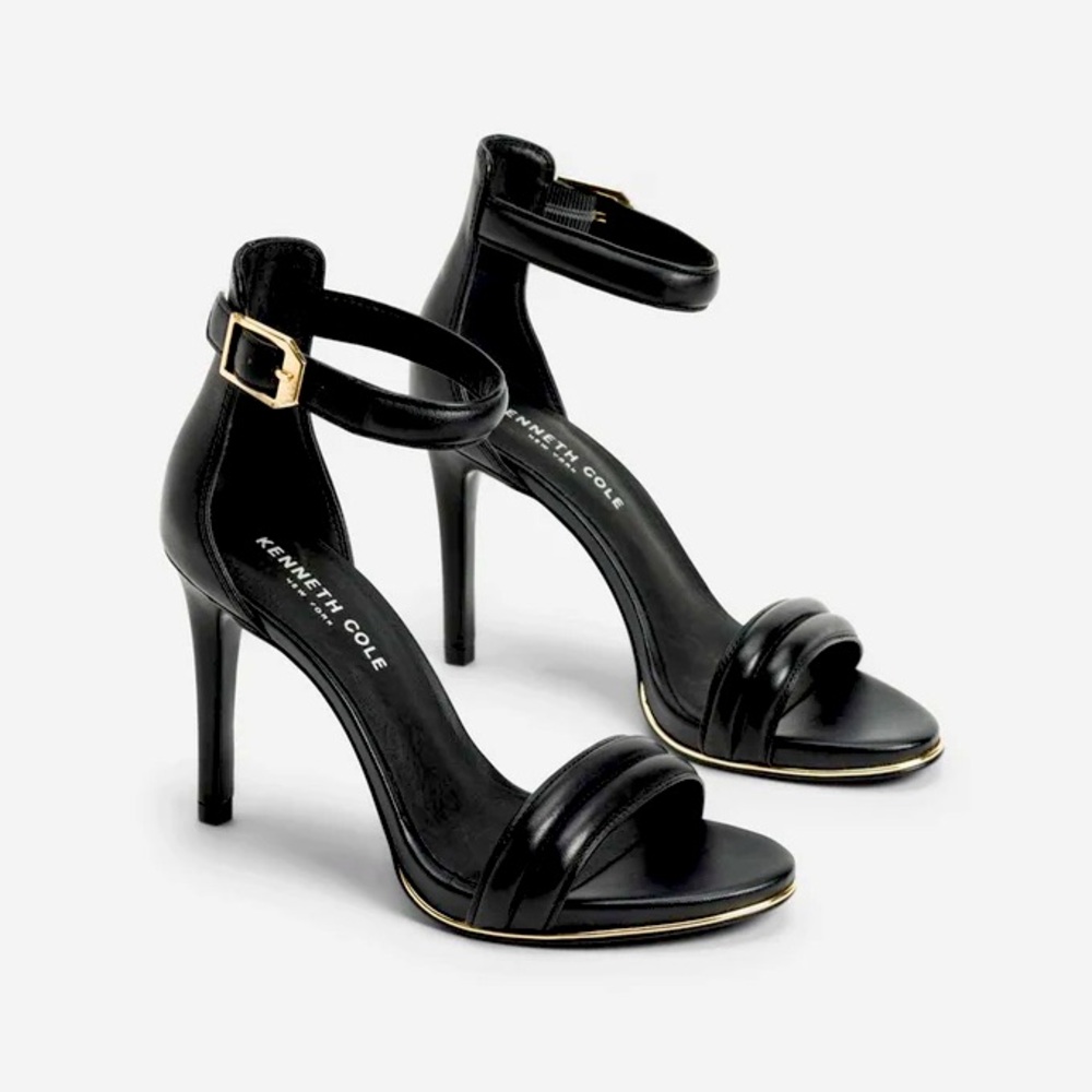 Kenneth Cole Women’s Black Leather Strap Heels - 9.5 Brand New